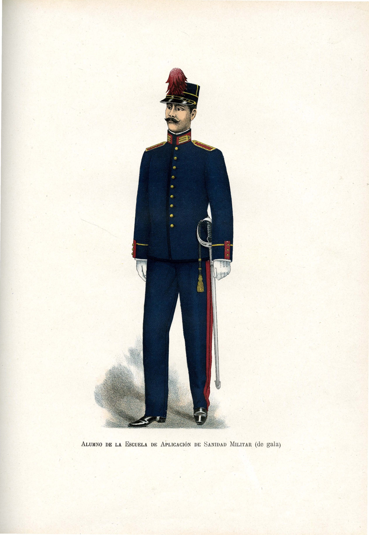 Alumno de la Escuela de Aplicacion de Sanidad Militar - de gala