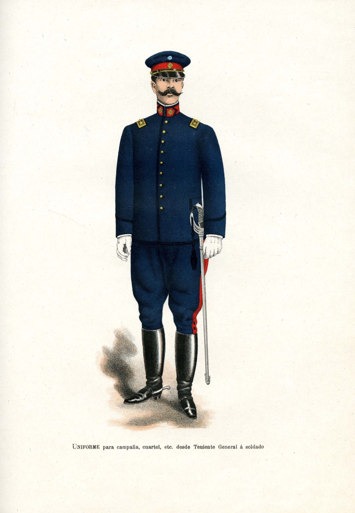 Uniforme para campaña, cuartel, etc. desde Teniente  a soldado